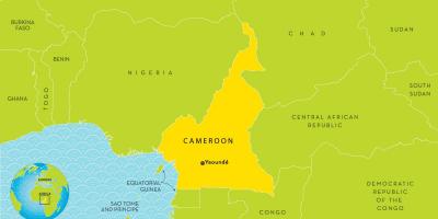 Χάρτης του Καμερούν και τις γύρω χώρες