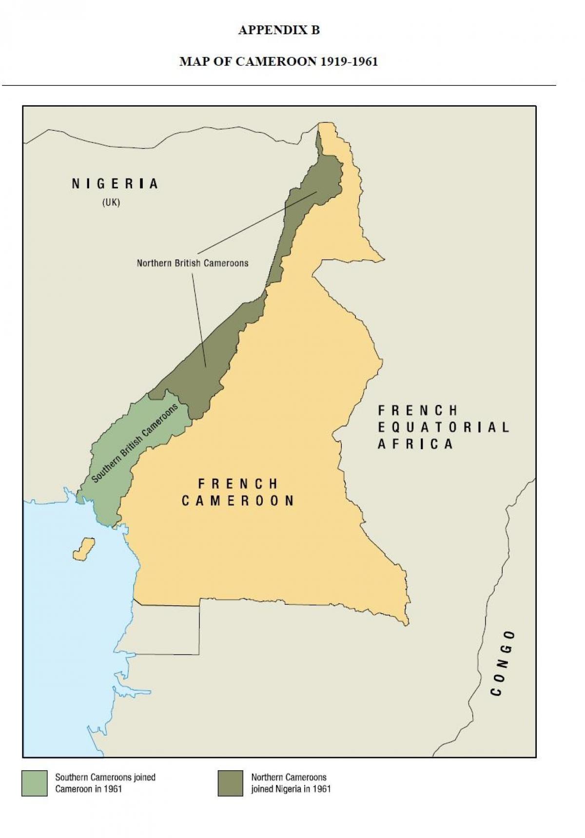 Χάρτης του οηε μέλος του Καμερούν