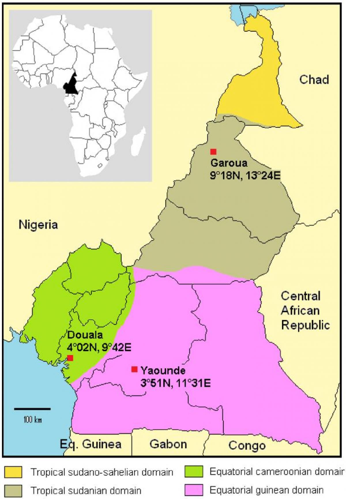 Χάρτης του Καμερούν για το κλίμα