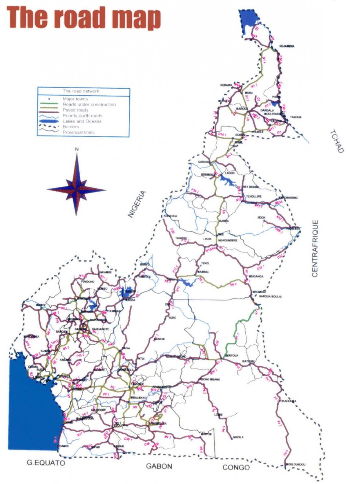 Χάρτης του Καμερούν δρόμο