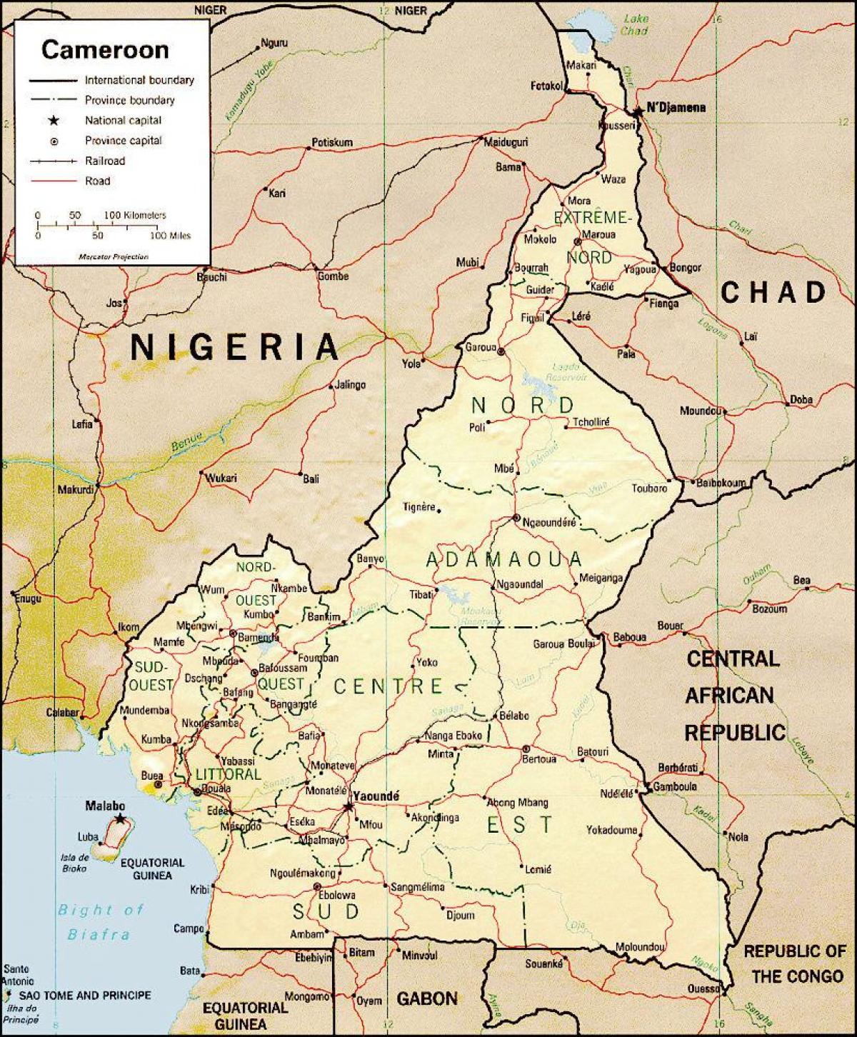 ο χάρτης του Καμερούν